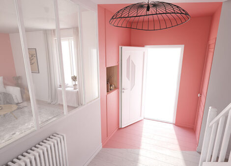 Entrée lumineuse avec une porte d'entrée en PVC - Zilten