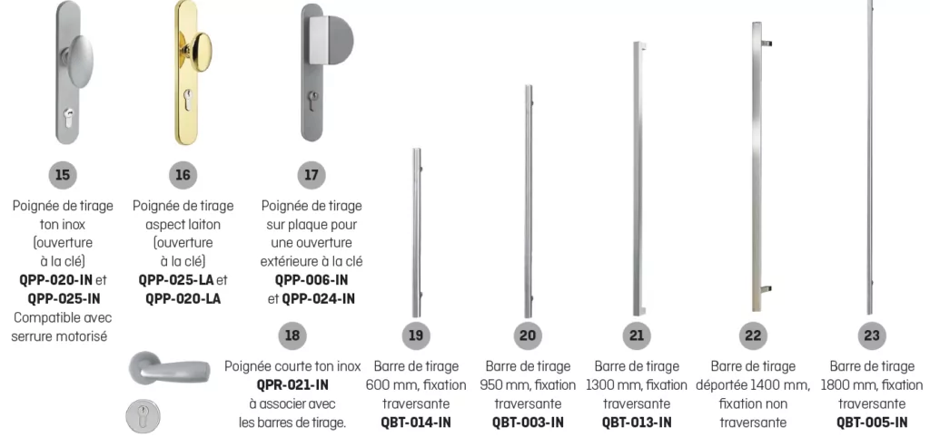 barres et poignees de tirage porte entree