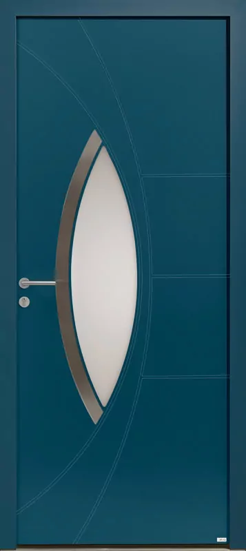 Porte d'entrée Antalya 15 en aluminium bleu - Zilten