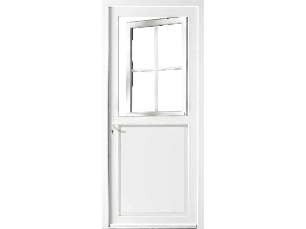 visuel unitaire de la porte d'entrée tracy 4 avec chassis ouvrant