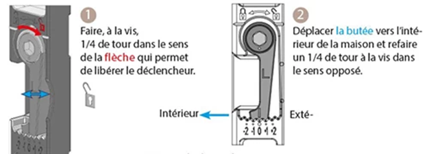 réglage de la butée de déclenchement serrure porte d'entrée