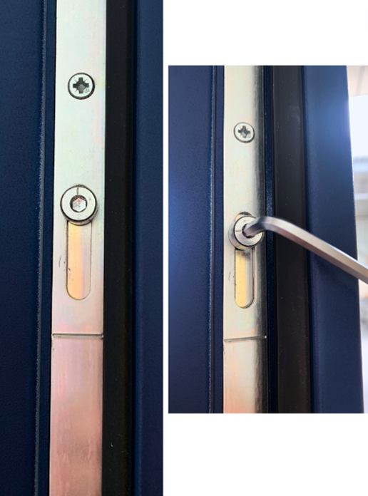 réglage des rouleaux d'une serrure de porte d'entrée