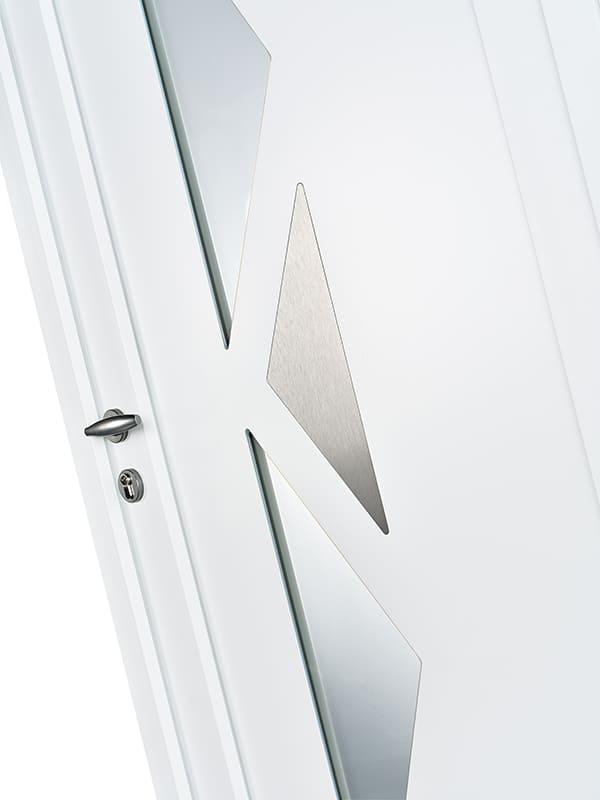 décor ton inox porte d'entrée pvc